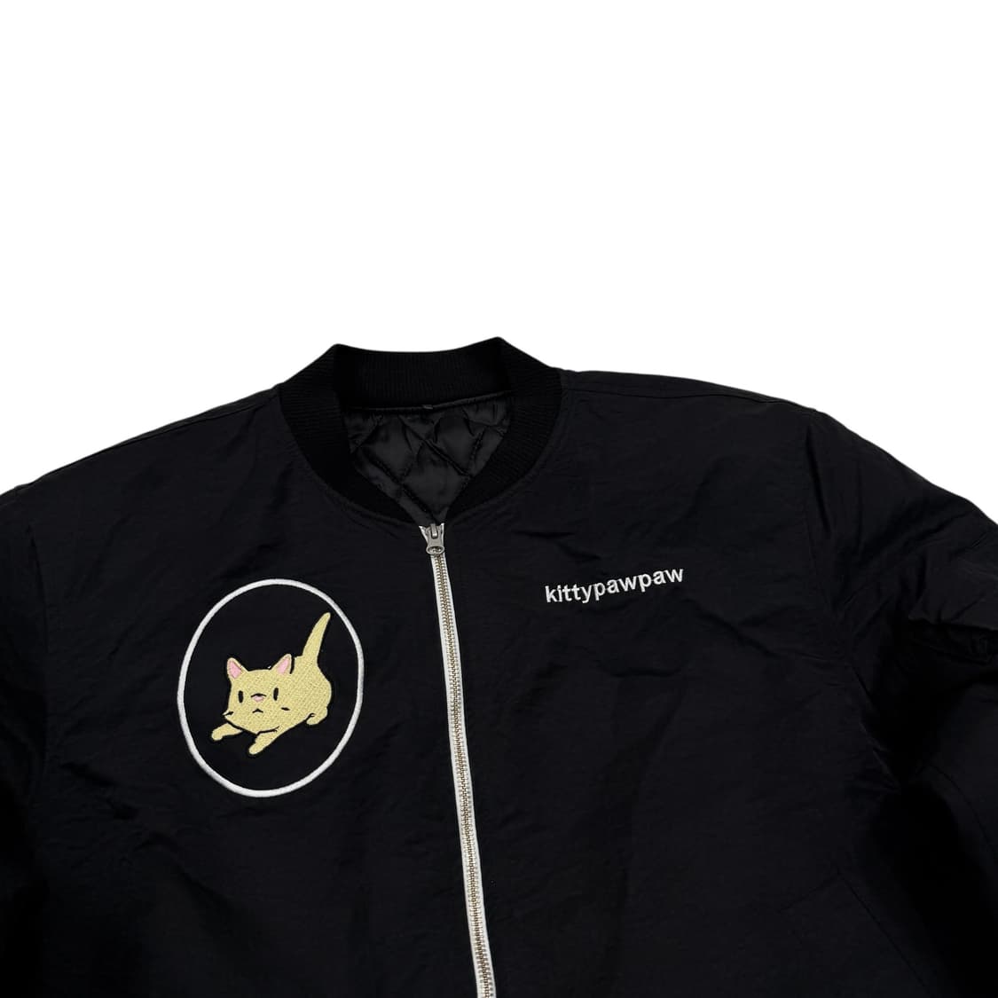 르아위 고양이 캣 항공 봄버 자켓 블랙 상품이미지2