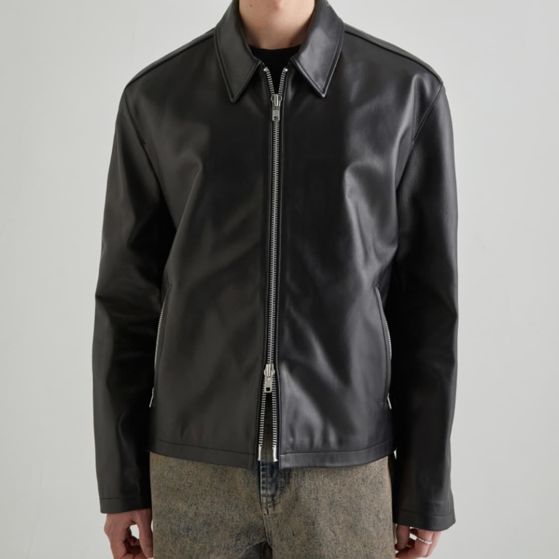 [L] LOFI 로파이 양가죽 투웨이 싱글 가죽자켓 상품이미지7