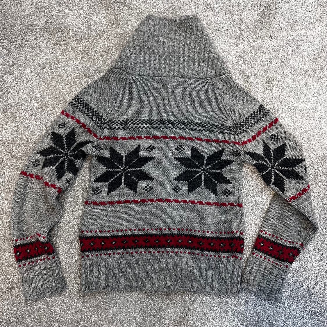 니코앤드 노르딕패턴 회색 숄카라 울 가디건S 상품이미지5