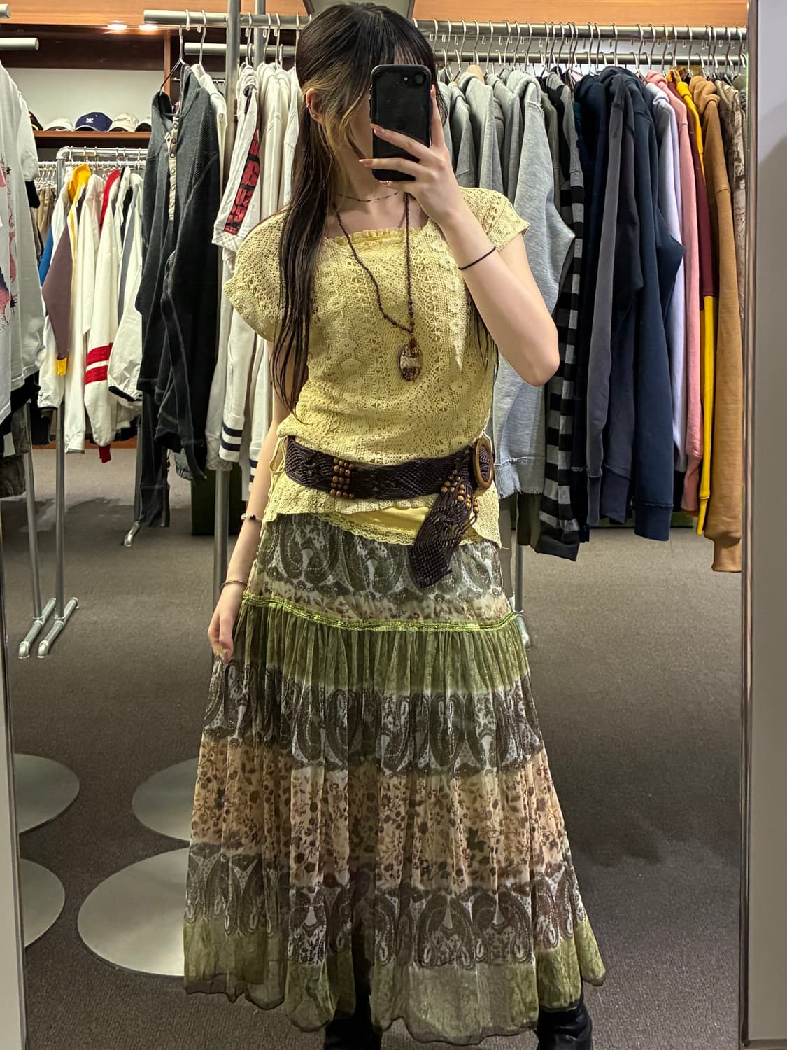 M)maca vintage 여성 펀칭 그물 니트 상품이미지8