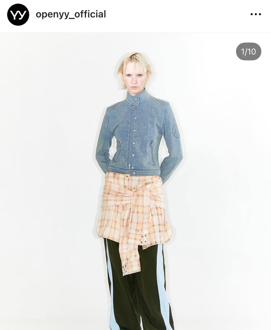 Open Yy 체크 셔츠 치마 상품이미지1