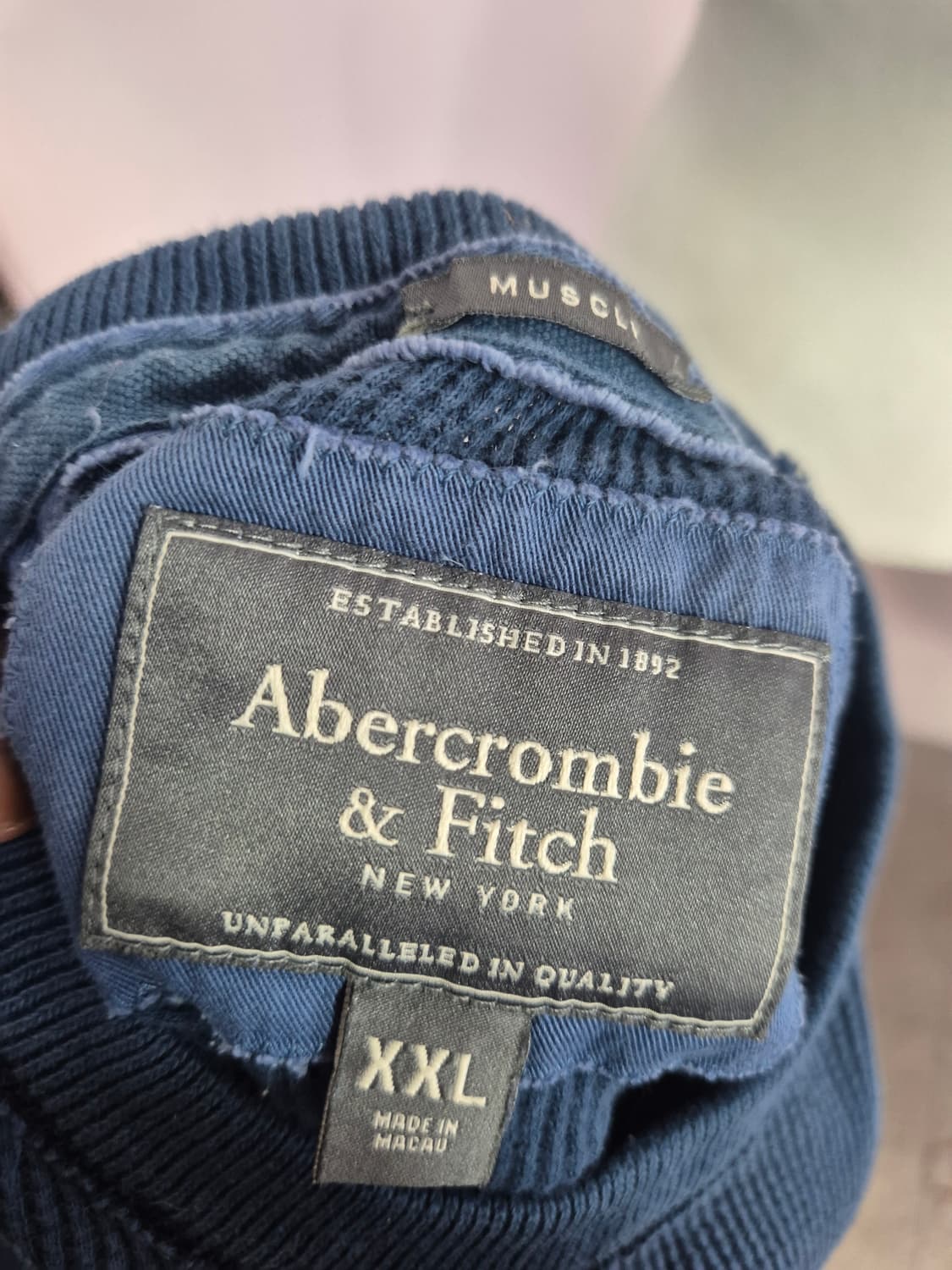 아베크롬비 긴팔 와플 티셔츠 네이비 상품이미지3