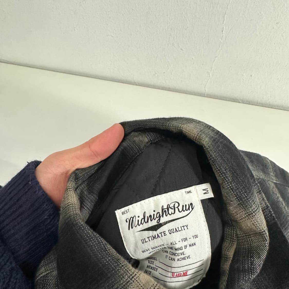 M 미드나잇런 체크 바이크프린팅 플란넬 패딩셔츠 상품이미지4