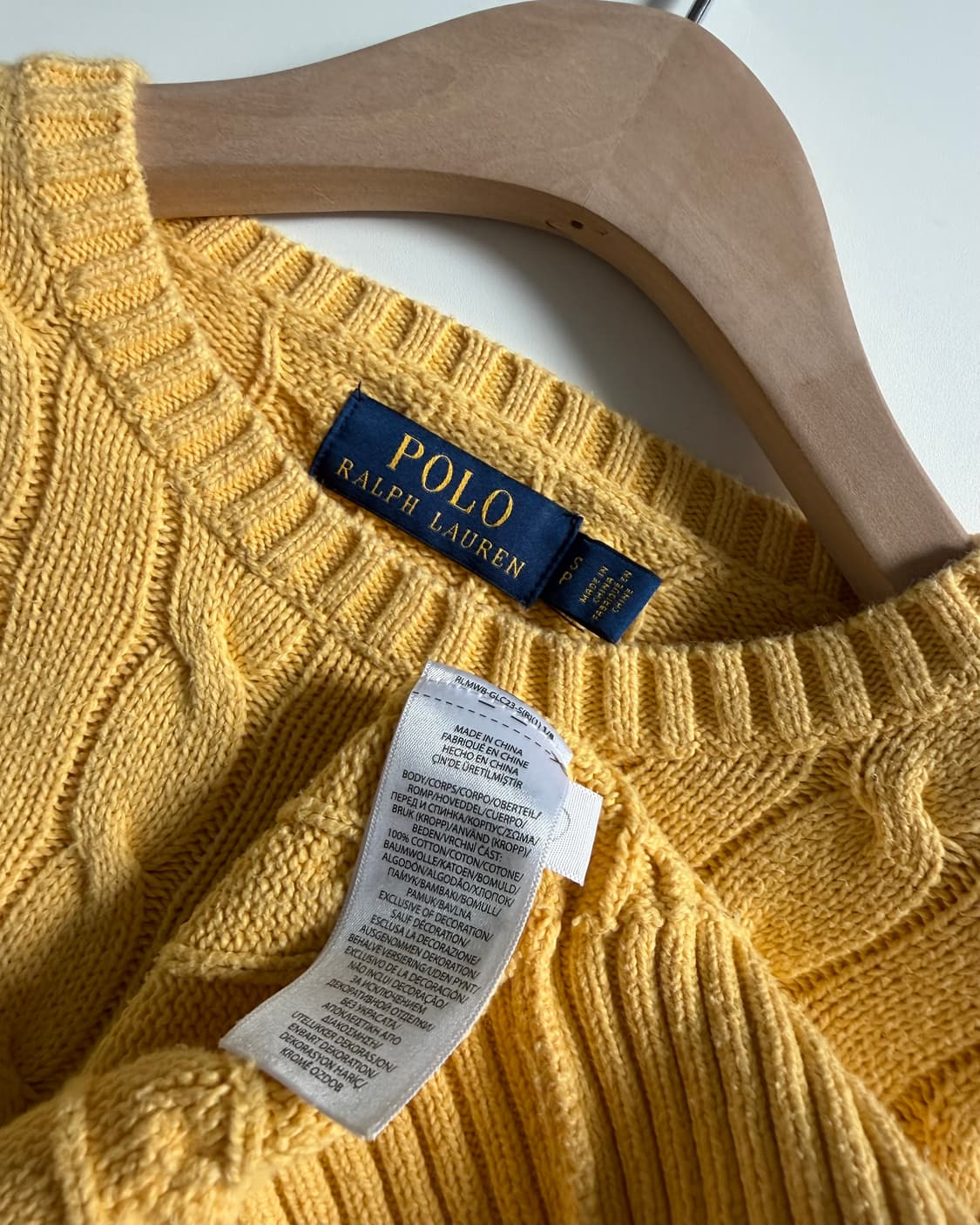 Polo 폴로 랄프로렌 신형 옐로우컬러 코튼 케이블 니트 상품이미지5
