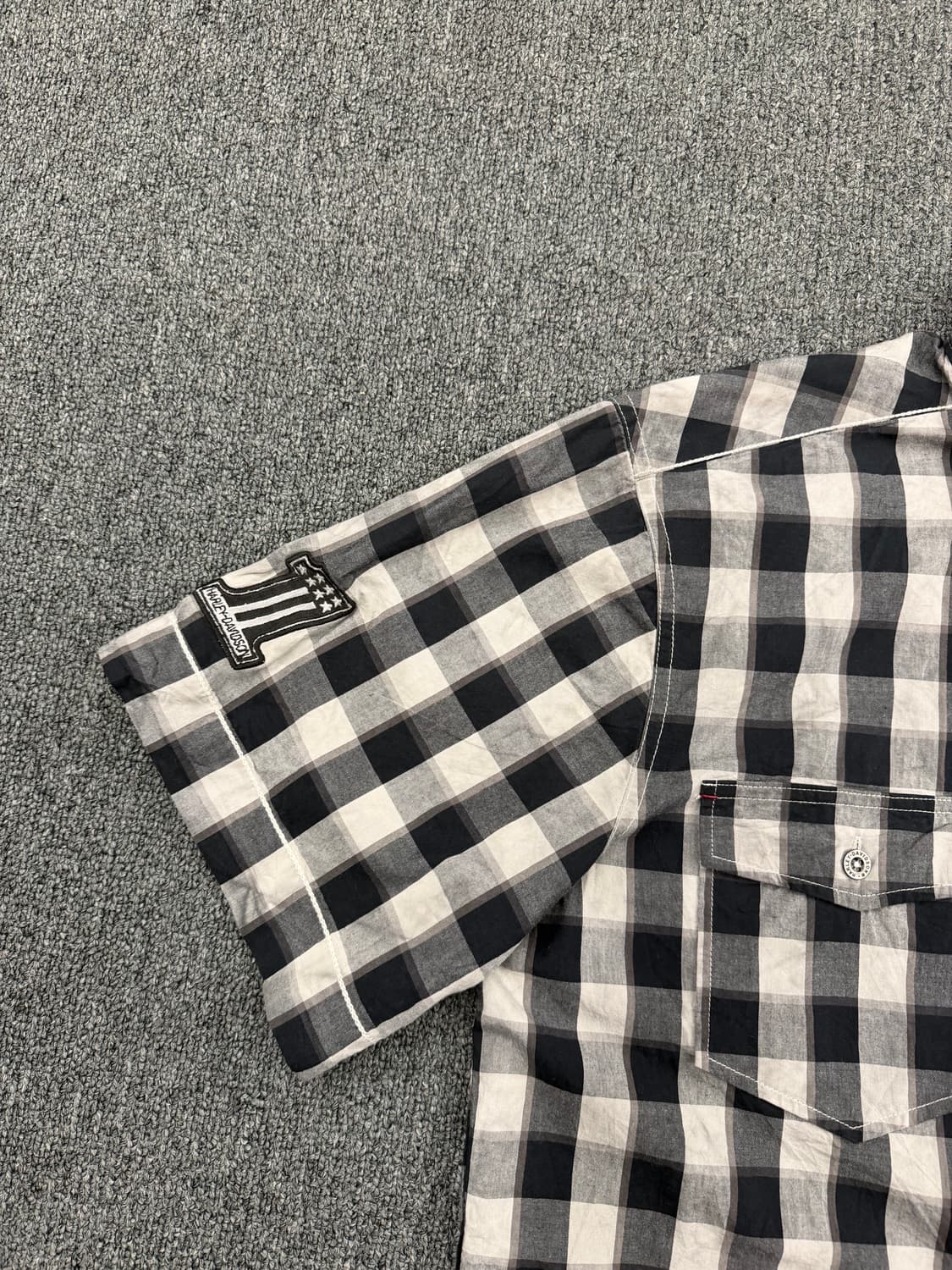 L) 할리데이비슨 빈티지 체크 반팔 셔츠 상품이미지3