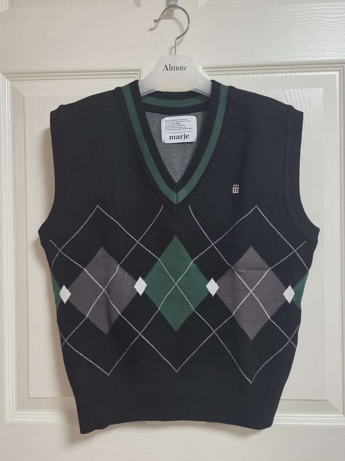 marje 마르제 아가일 니트 베스트 상품이미지1