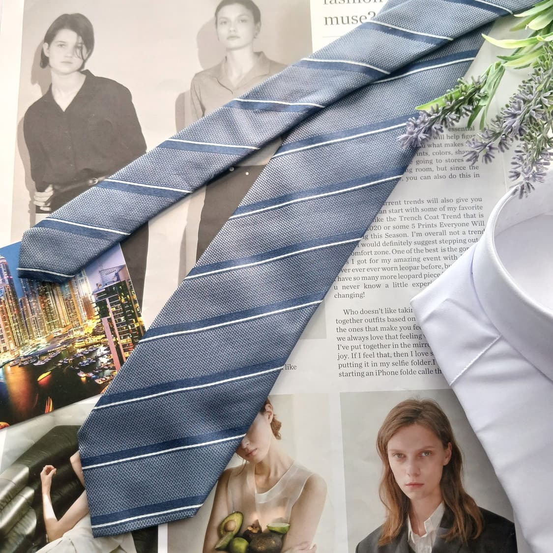 닥스 실크 네이비 스트라이프 슬림 넥타이 7.8cm A+등급 A18766 상품이미지3