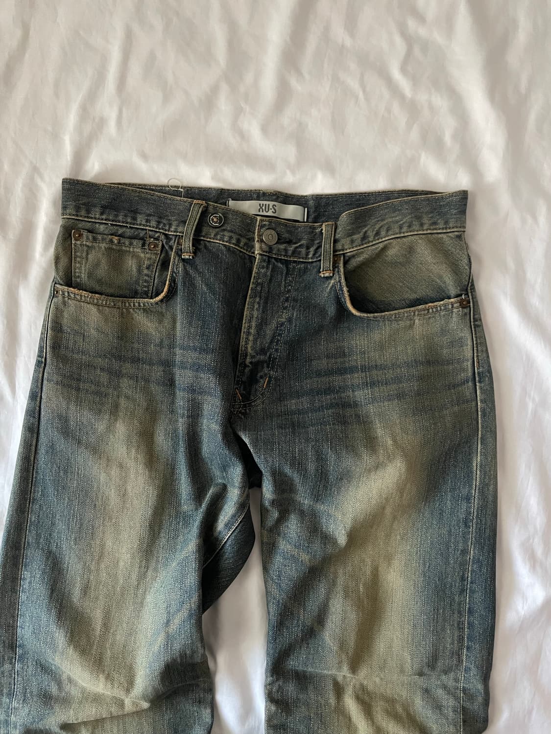 빈티지 y2k 에드윈 워싱 데님 와이드팬츠 상품이미지3