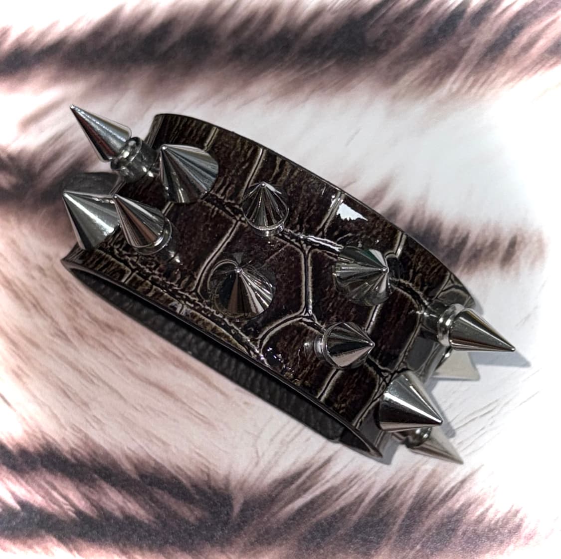 emo 펑크 갸루 스파이크 스터드 가죽 뱅글 팔찌 상품이미지1