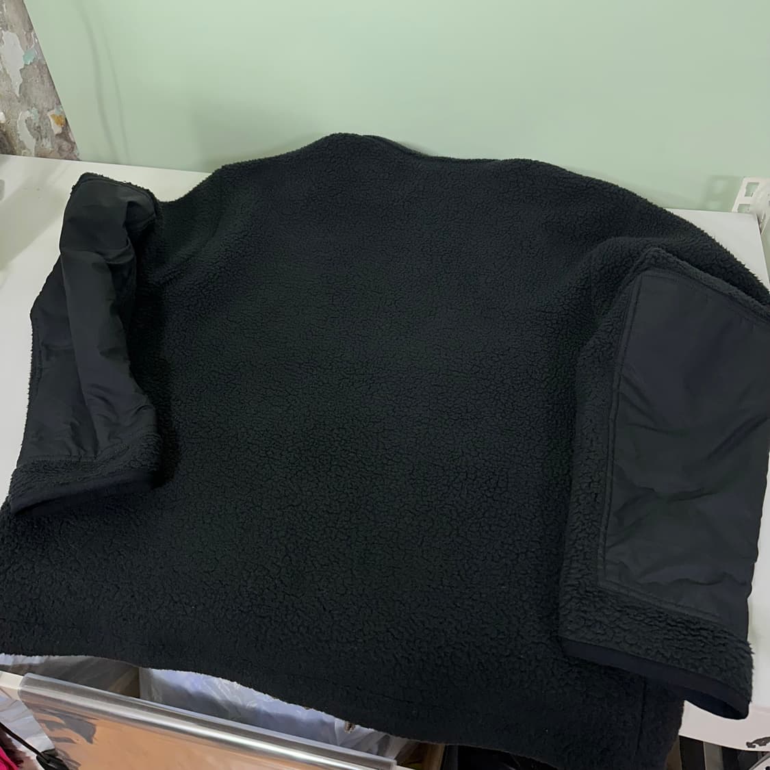 L 나이키 먹색 오버핏 포켓포인트 기본로고 플리스자켓 상품이미지5