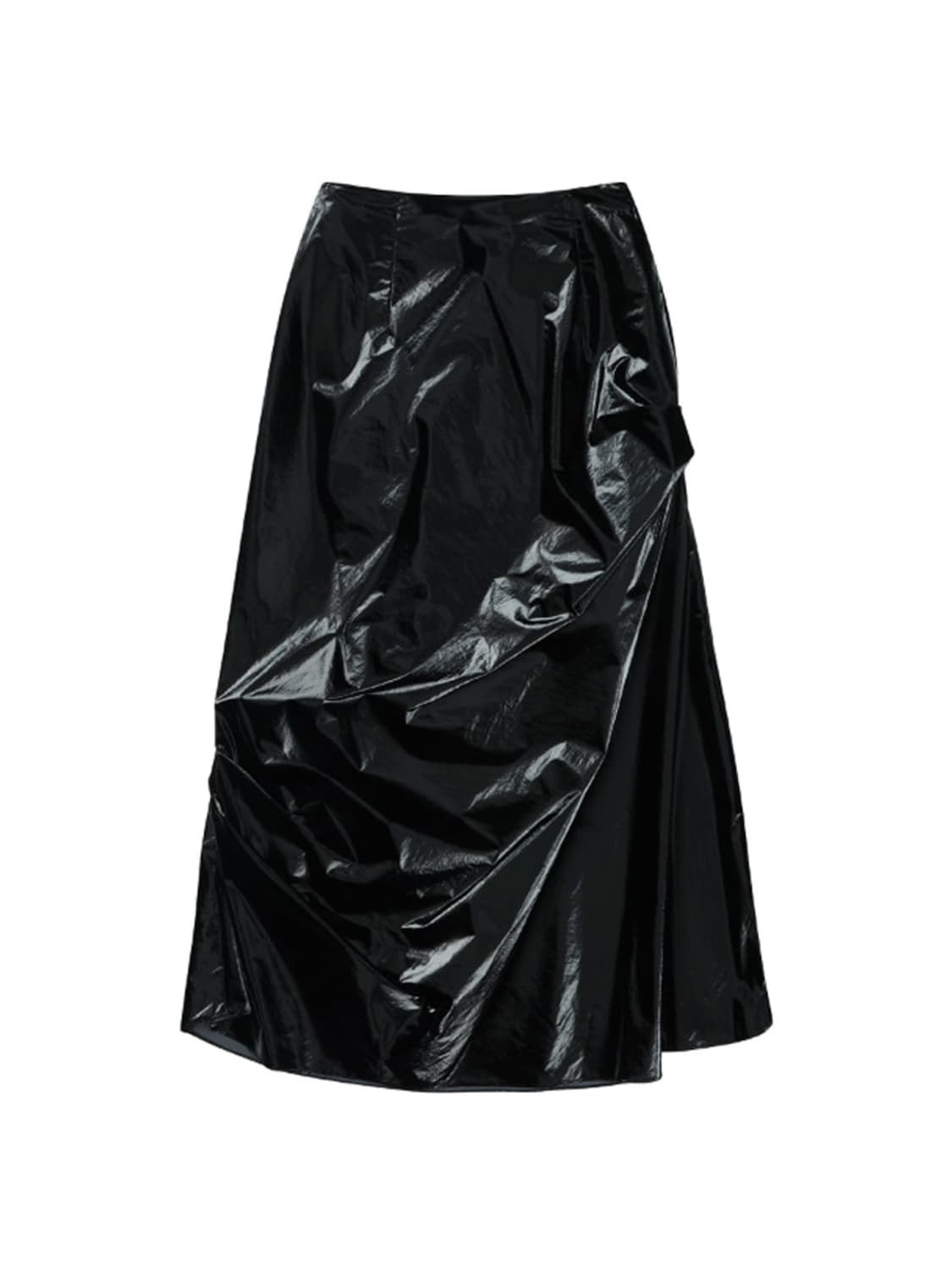쓰리투에이티 UNBALANCED SHIRRING SKIRT BLACK M 상품이미지1