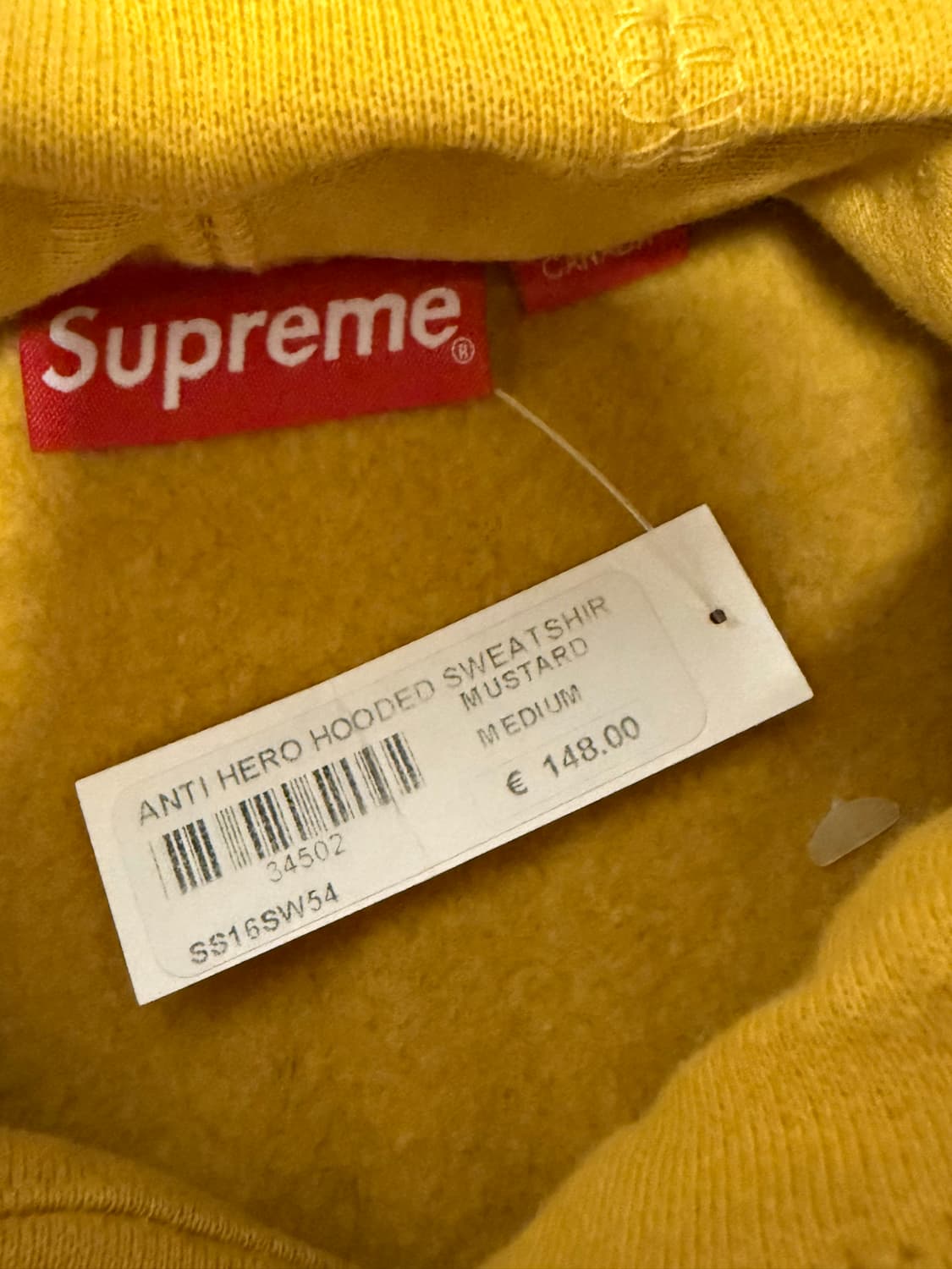 [M] 슈프림 안티히어로 후드 스웻셔츠 머스타드 16ss 상품이미지4