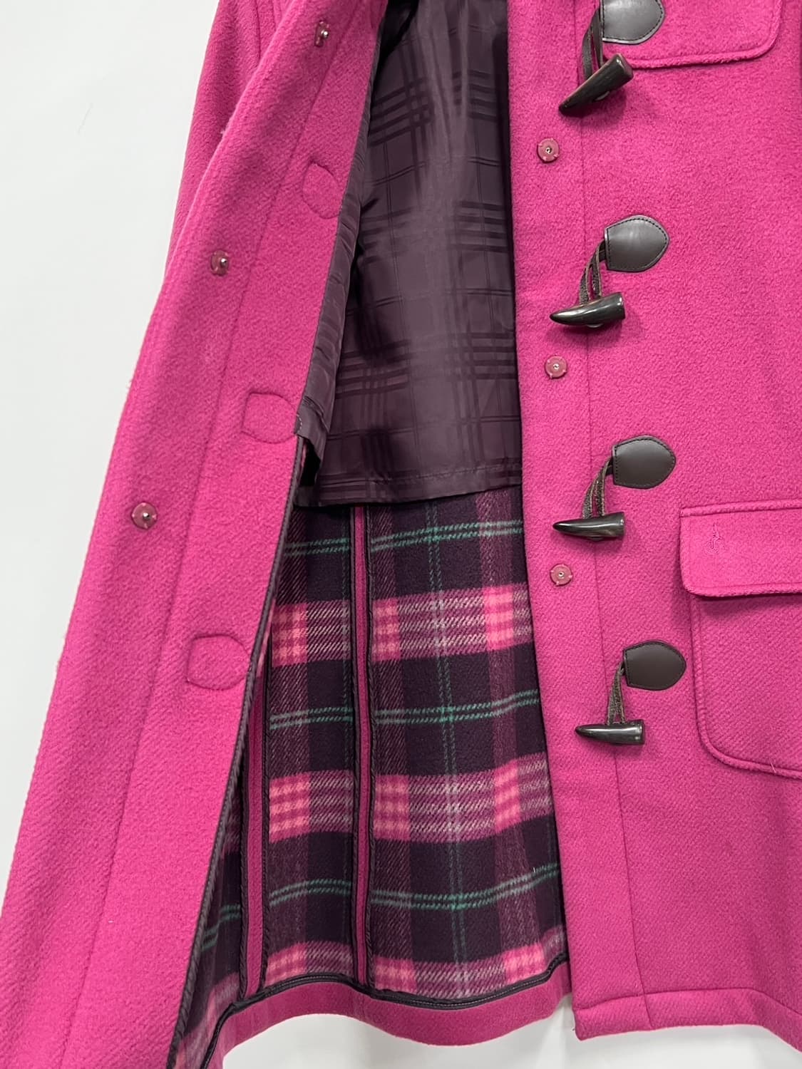 빈폴 안감체크 후드 떡볶이 코트 상품이미지7