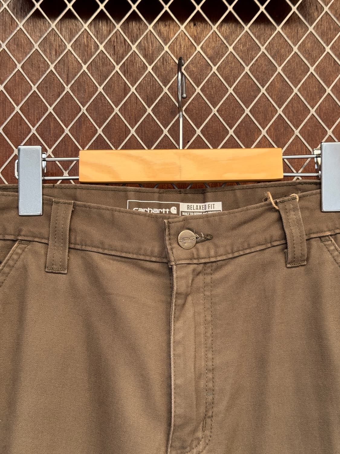 칼하트 릴렉스핏 카펜터팬츠 카키 브라운 34 상품이미지4