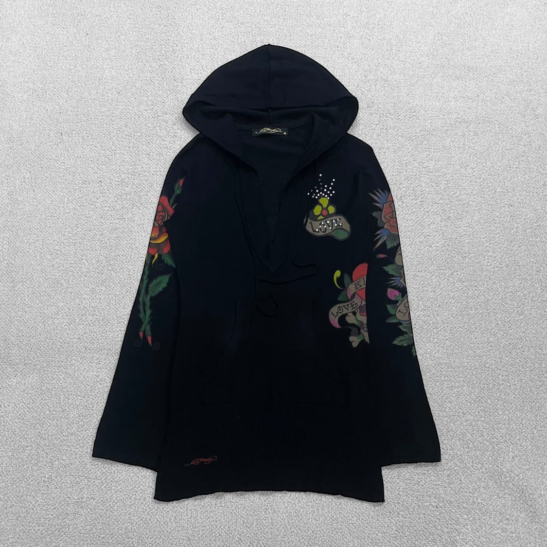 에드하디 Ed hardy 트리플 하트 스터드 후드 니트 상품이미지2