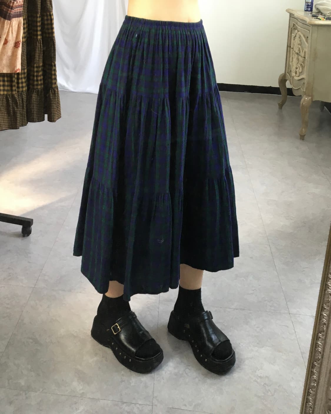 Check pattern skirt 상품이미지1