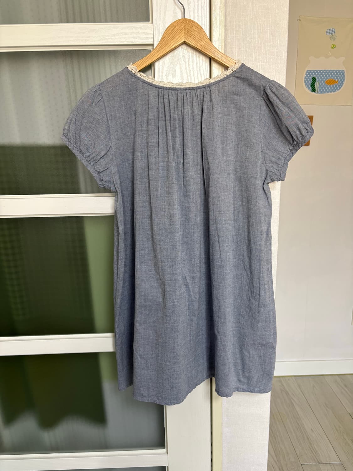 크로쉐 버튼 반소매 블라우스 상품이미지4