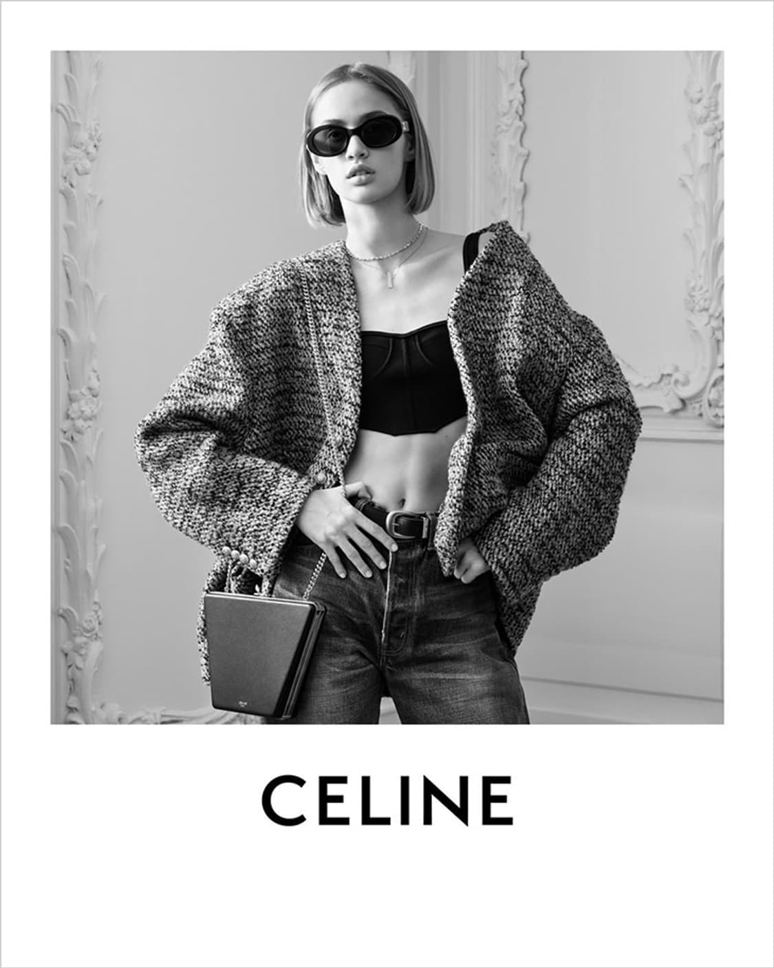 셀린느 Celine 트위드 오버사이즈 여성  가디건 34사이즈!! 상품이미지1