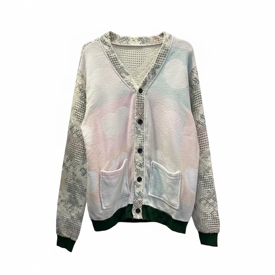 USA VINTAGE 러그 블랭킷 리메이크 가디건 패턴믹스 아이보리 상품이미지1