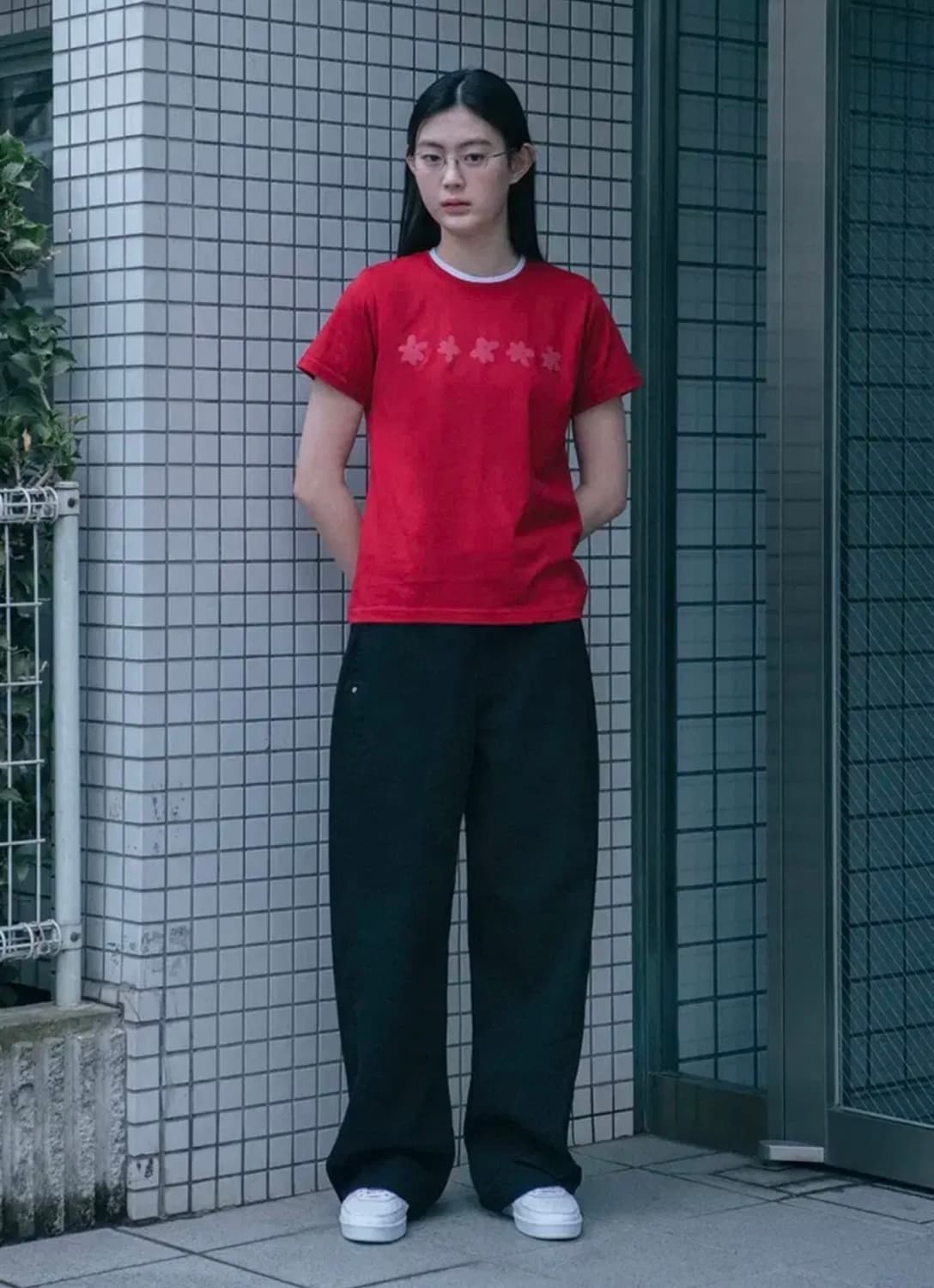 오헤시오 와이드 스타 코튼 팬츠 블랙 2사이즈 상품이미지1