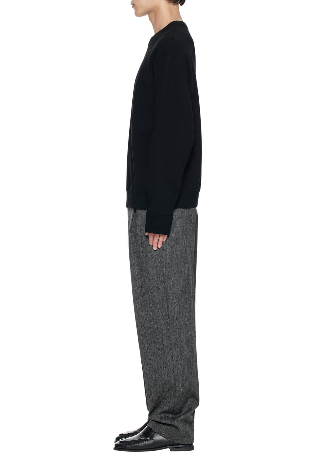 [46] 우영미 스퀘어 로고 라운드넥 울 스웨터 니트 상품이미지7