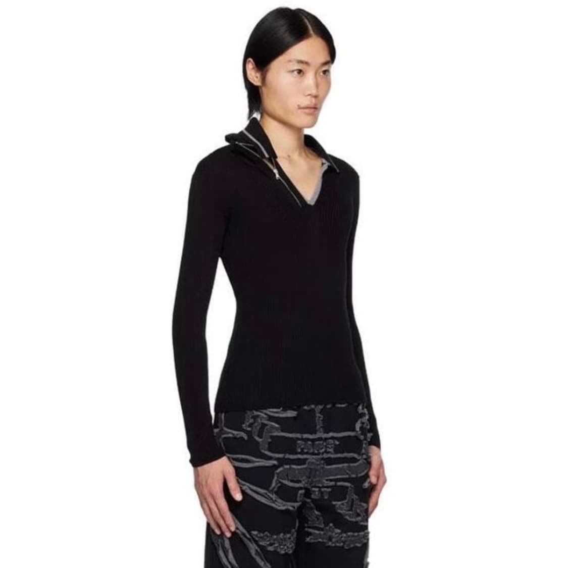 와이프로젝트 23FW 더블넥카라 니트 상품이미지2