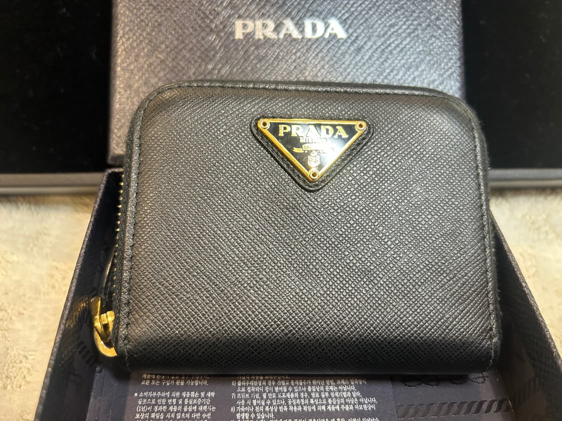 [정품/중고] 프라다 사피아노 동전 지갑 블랙 상품이미지5