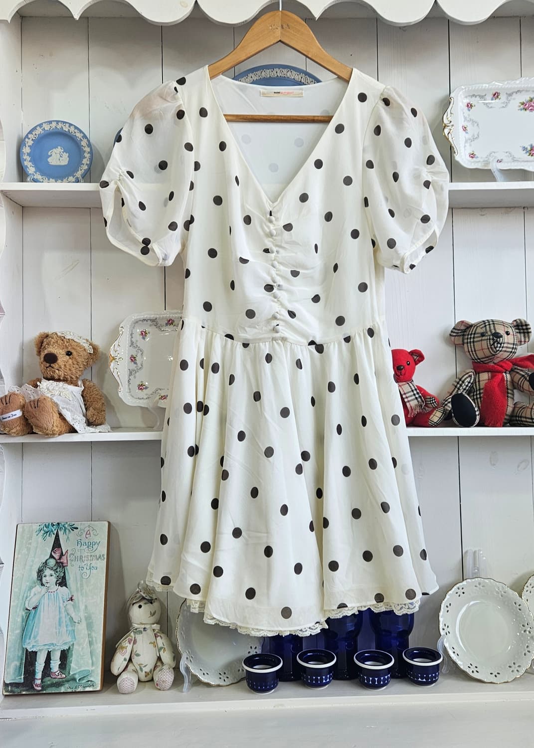 (snidel) 도트 쉬폰 레이스 원피스 상품이미지4