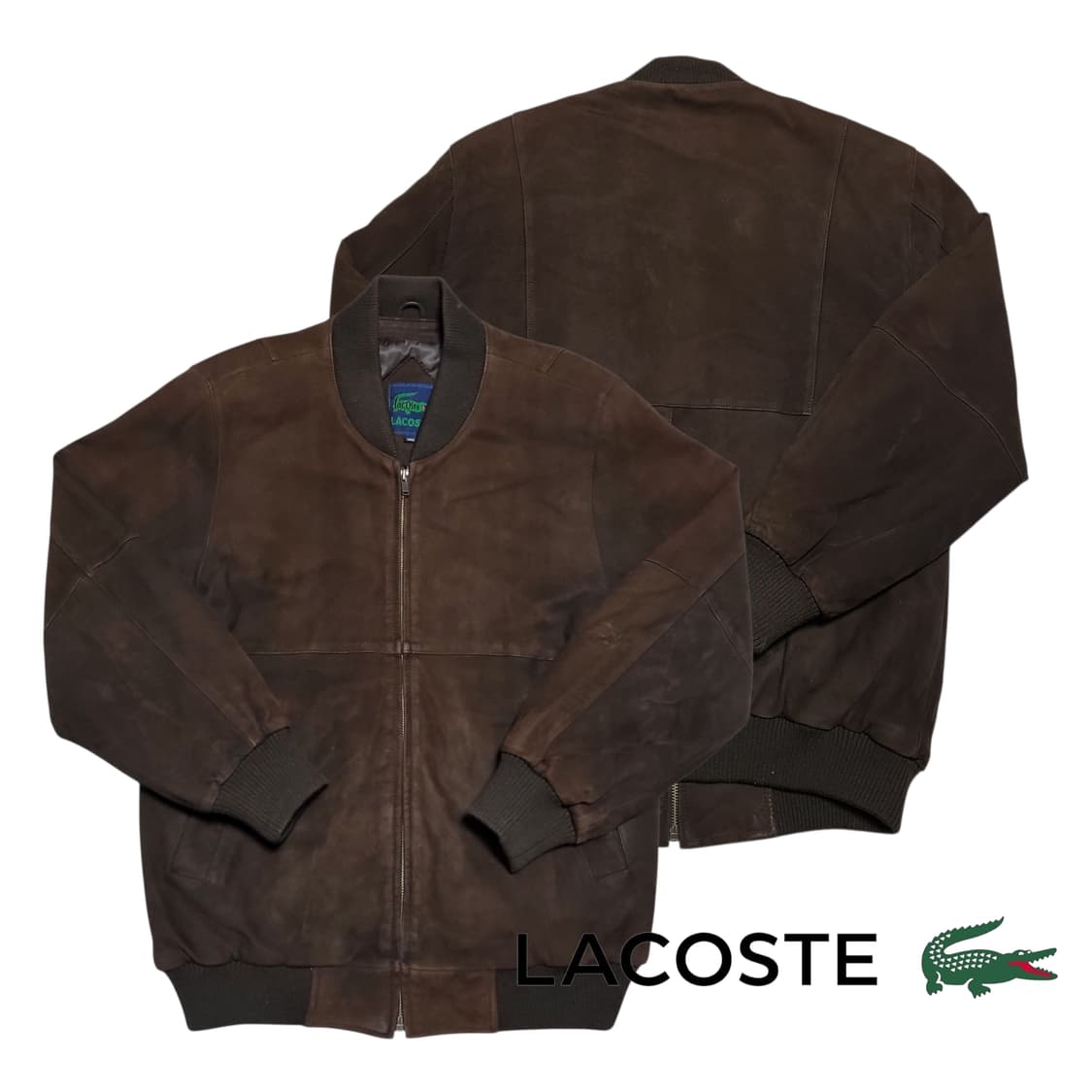 (L) 90s 라코스테 양가죽 스웨이드 봄버자켓 상품이미지1