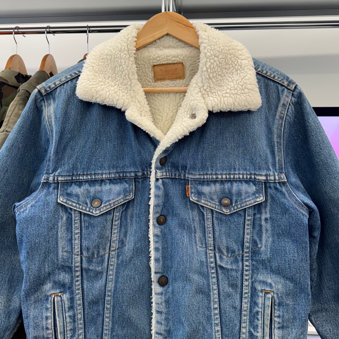 80s 리바이스 쉐르파 데님 트러커 자켓 (M)   상품이미지4
