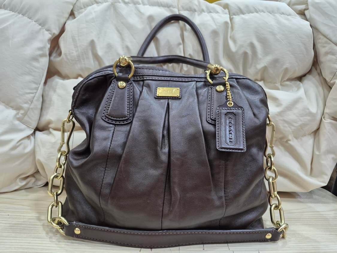 코치 브라운 가죽 토트백 15339 상품이미지1