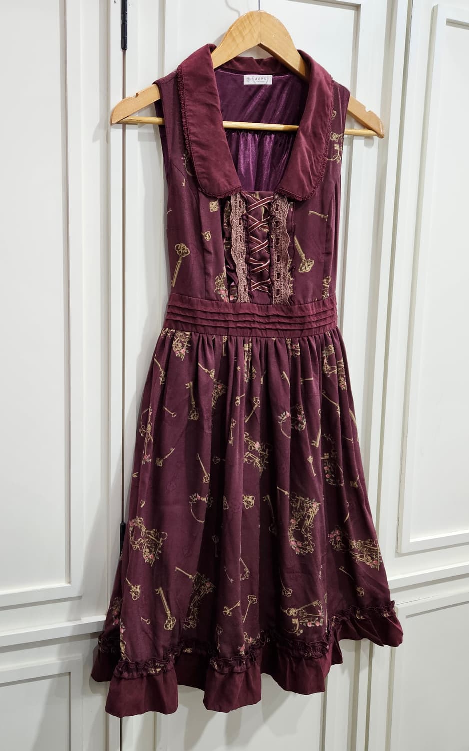 axes femme 버건디 키 프린트 원피스 상품이미지2