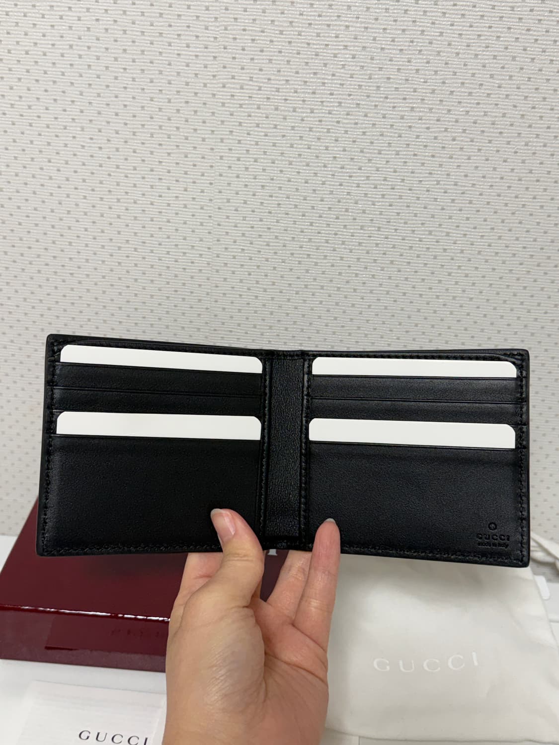 구찌 남자 반지갑 블랙 풀구성 상품이미지5