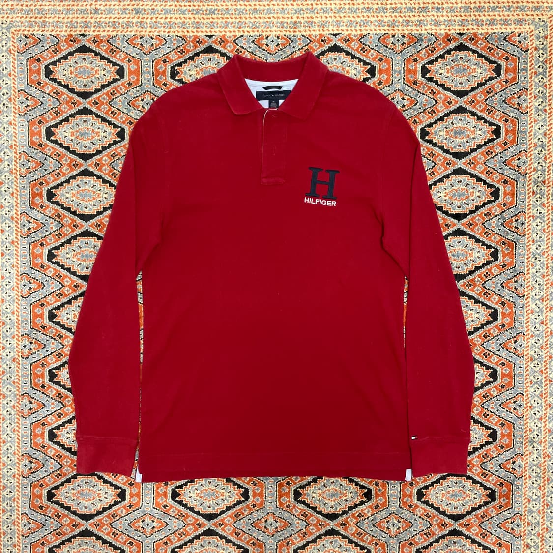 타미힐피거 레드 긴팔 카라티셔츠 남성M 상품이미지1
