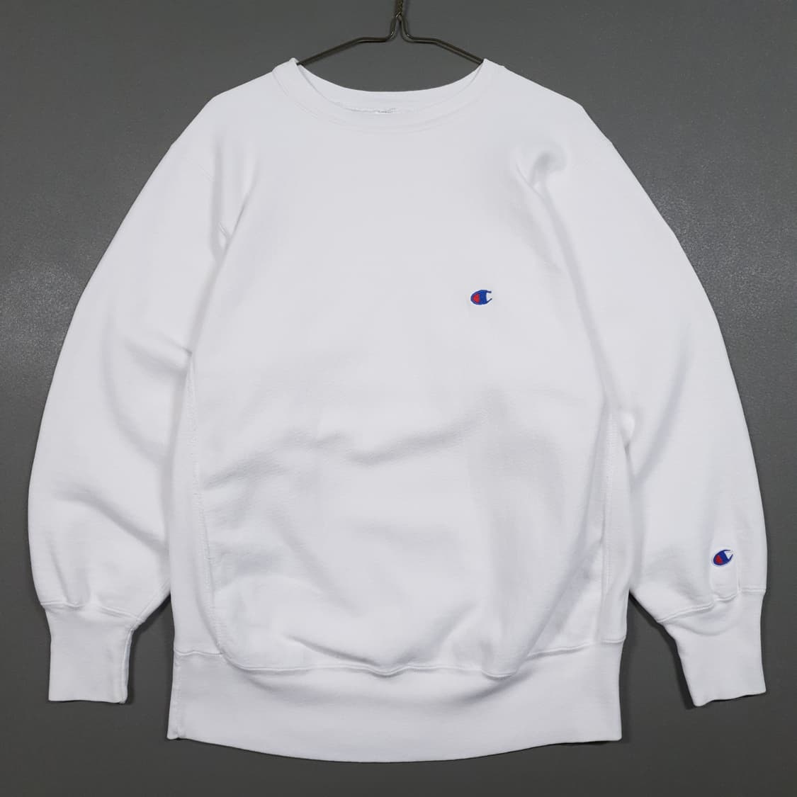 L (100) 챔피온 90s USA 리버스위브 화이트 맨투맨 스웻셔츠 상품이미지1