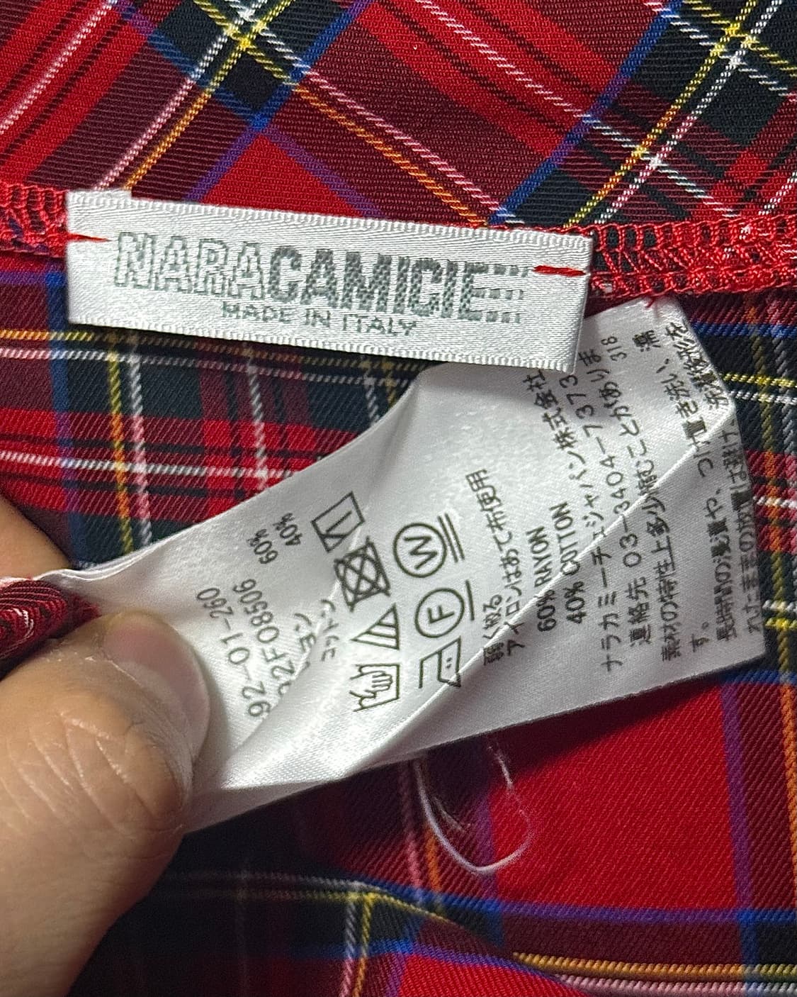 NARACAMICIE 이태리 타탄 체크 케이프 레드 락 고스 펑크 셔츠 상품이미지7