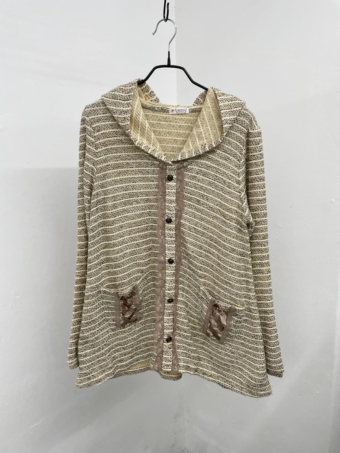 액시즈팜 스트라이프 레이스 후드 탑 상품이미지5