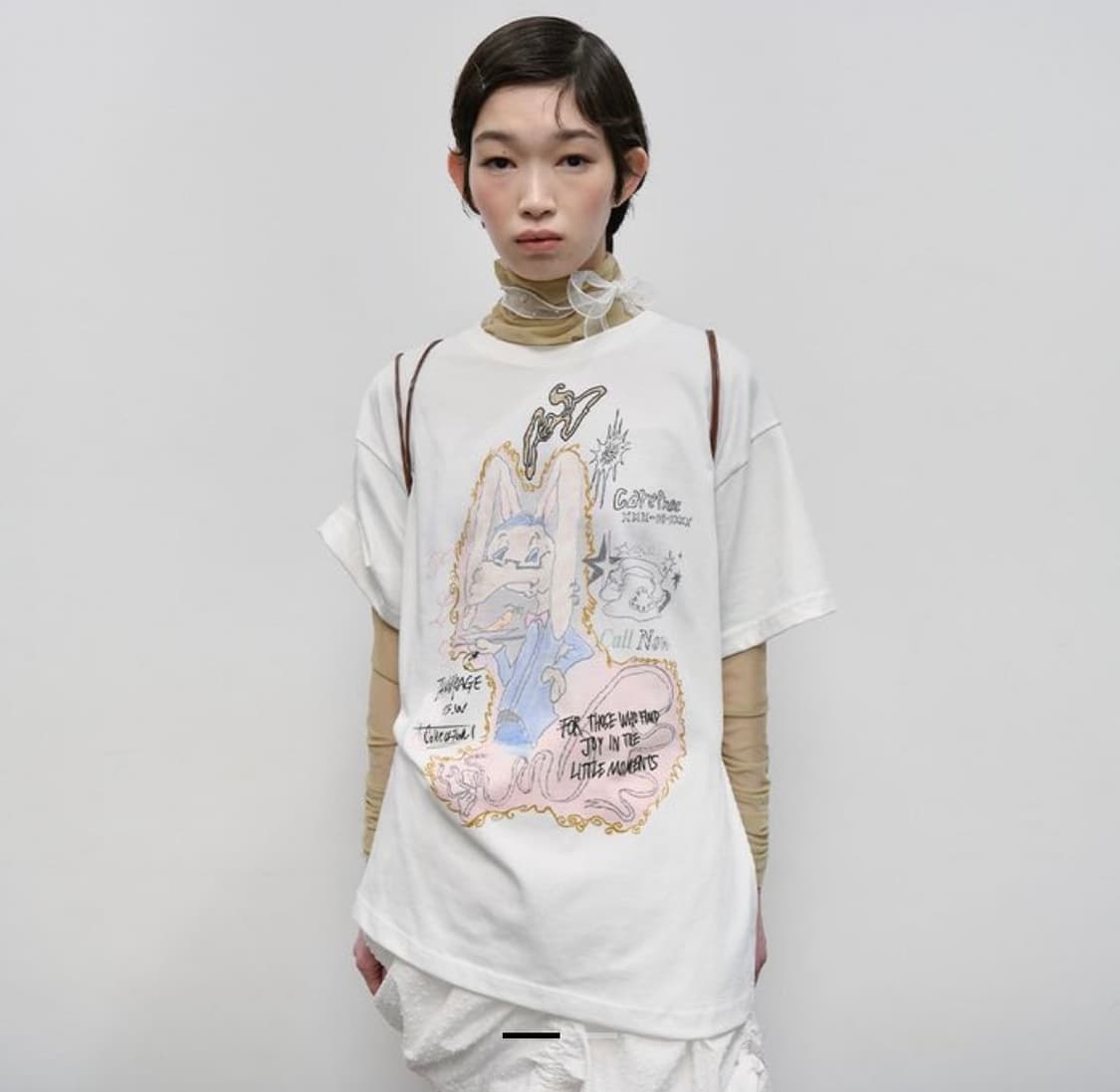 Rabbit Ruched Top / WHITE 상품이미지2