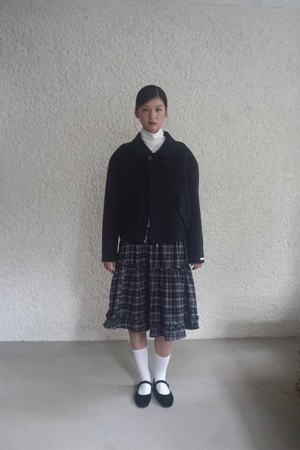 무드인사이드 비조 핸드메이드 하프 코트 상품이미지1