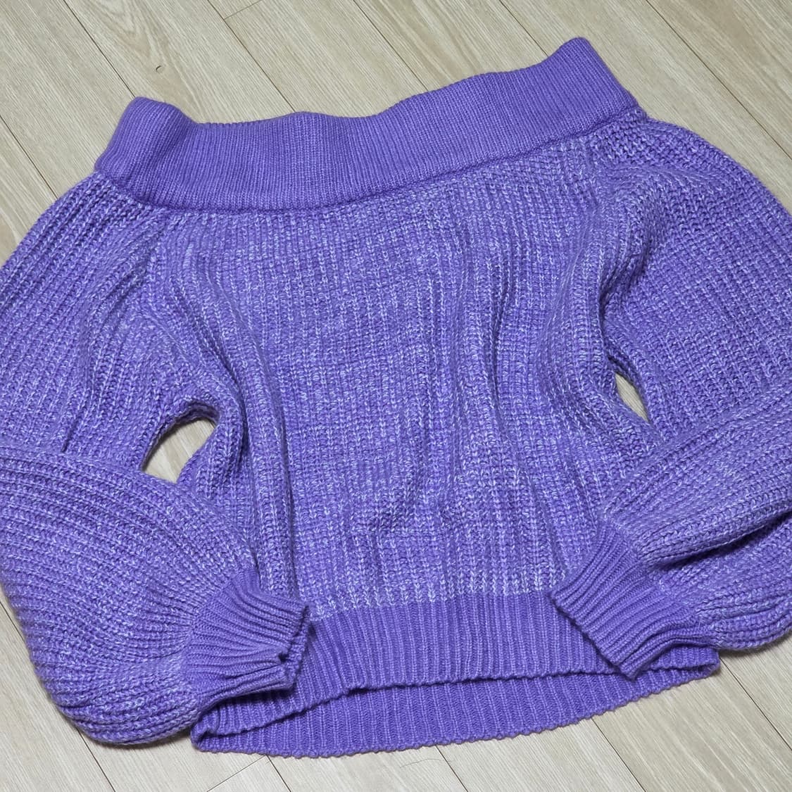 EGOIST 일본빈티지)퍼플 오프숄더 오네갸루st 로맨틱 모리걸니트스웨터 상품이미지3