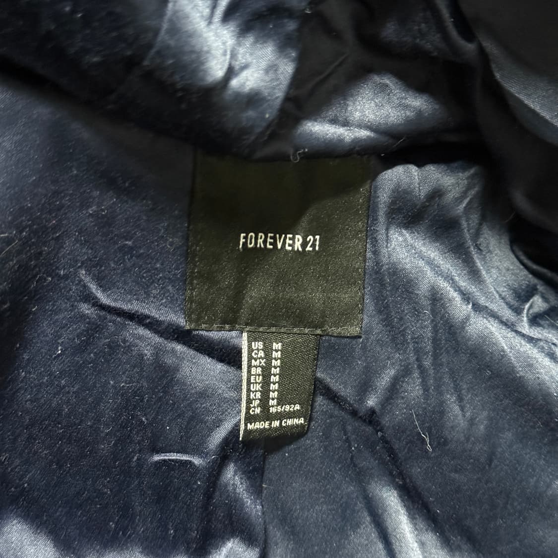 포에버 21 멀티 컬로 칼라 블록 페이크 퍼 후드 자켓 상품이미지8