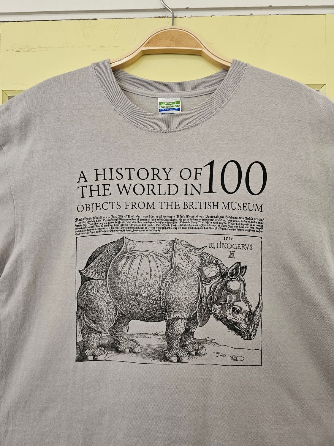 United Athle 뒤러의 코뿔소 아트프린팅 반팔 상품이미지2