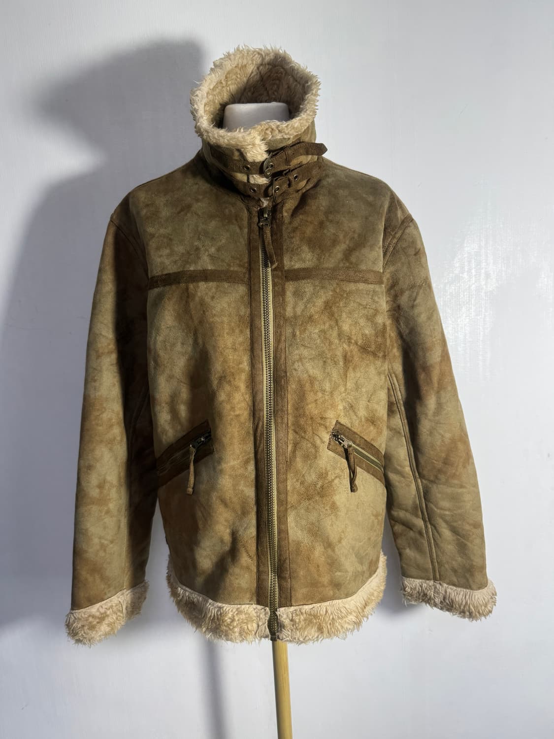 Mac eye 워싱 텍스처 스웨이드 무스탕 자켓 상품이미지2