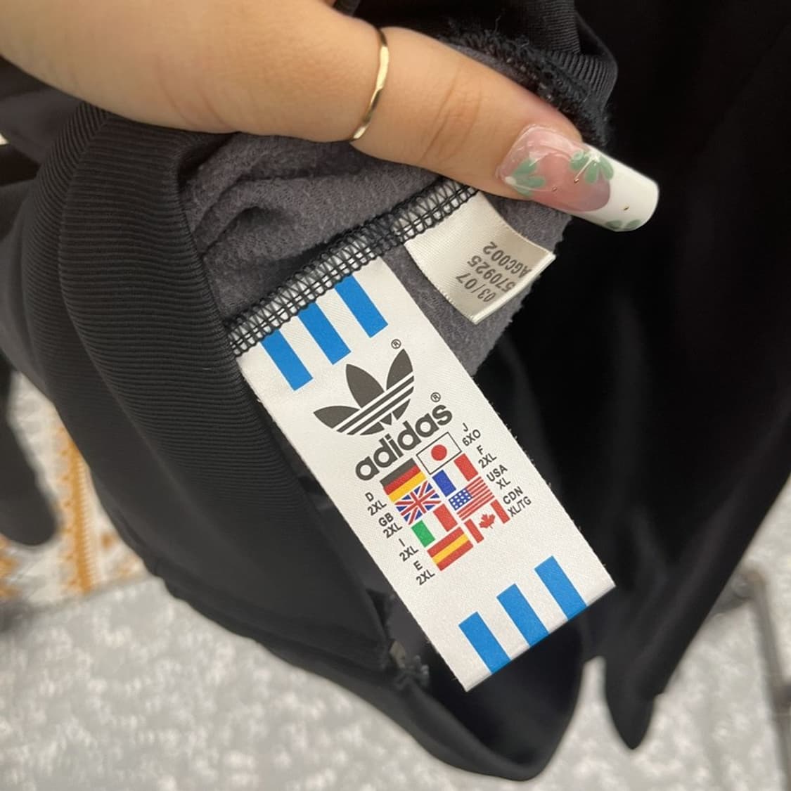 아디다스 흑탭 빈티지 오리지널 검흰 져지 집업 XL C11098 상품이미지6