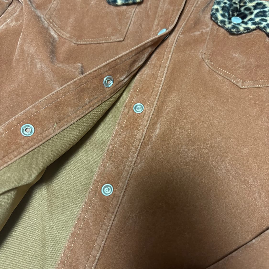 빈티지 레오파드 벨벳 셔츠 상품이미지3