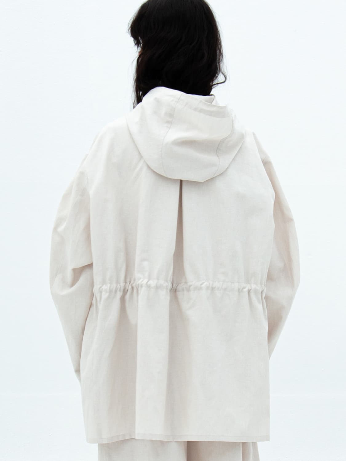 Linen hood half coat 상품이미지3