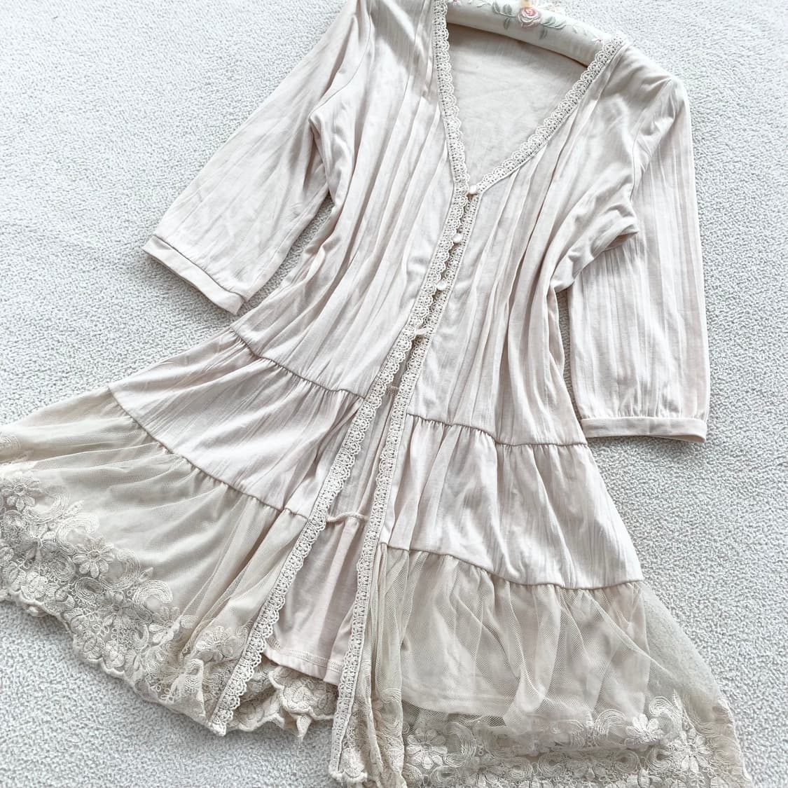 뮤트바닐라 레이스 바선생핏 원피스 상품이미지3