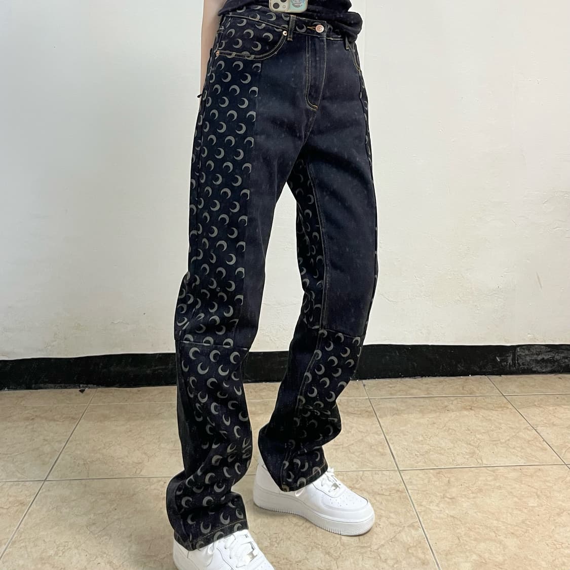 Marine Serre moon pattern denim pants 상품이미지2