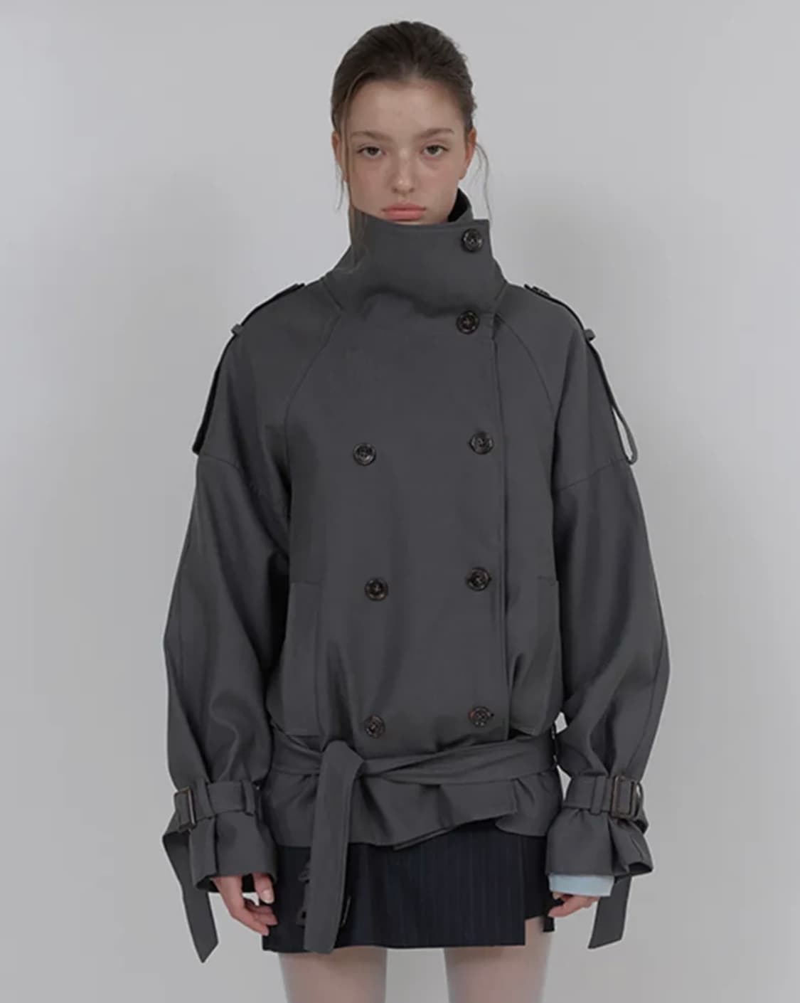 아수라 AUTHENTIC TRENCH JACKET (CHARCOAL) 상품이미지1