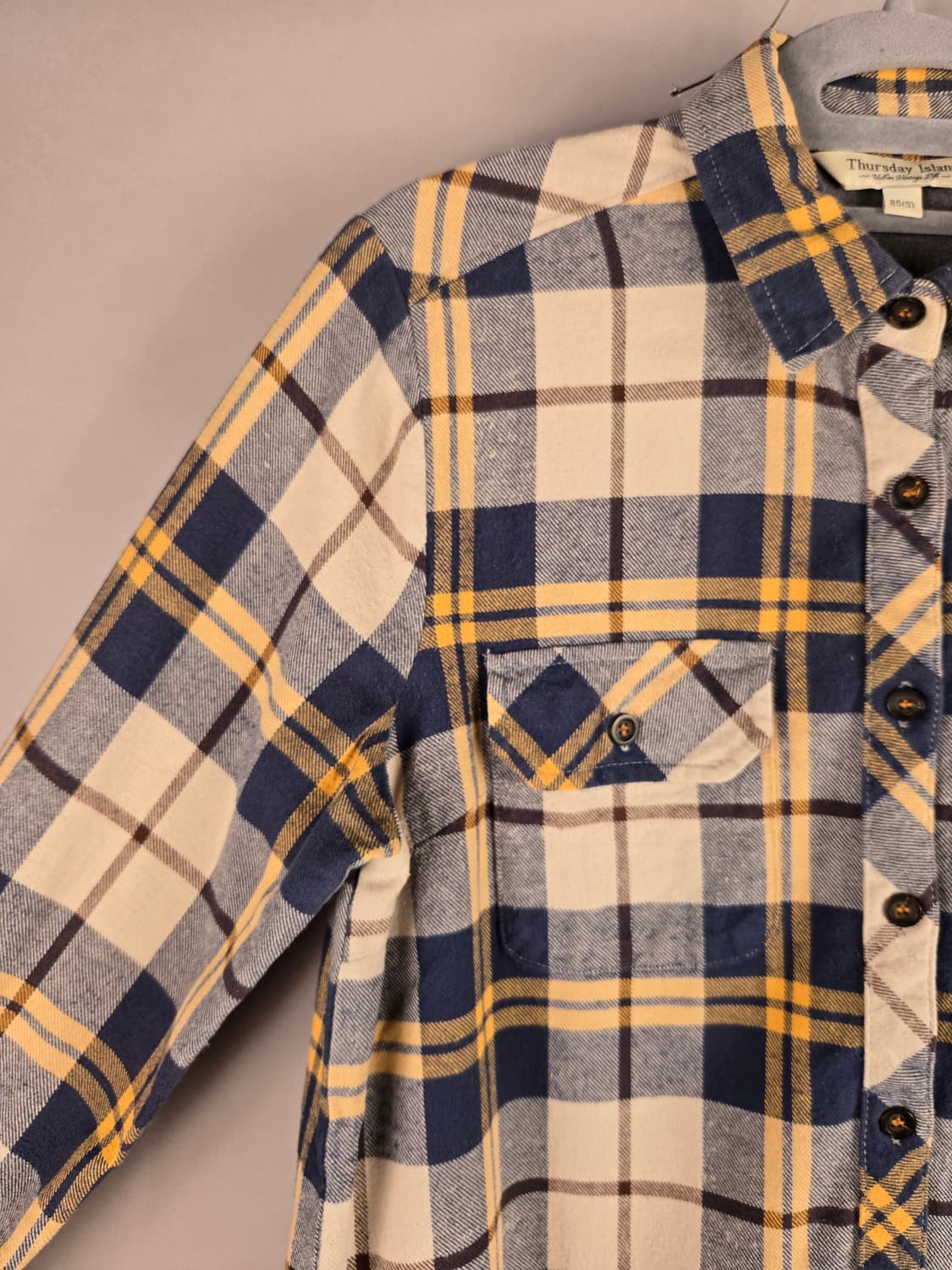 [무료배송]써스데이아일랜드 S 여성 플란넬 롱 체크 셔츠 원피스 상품이미지3